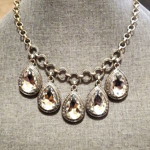 Silver with 5 large tear drops 18inch